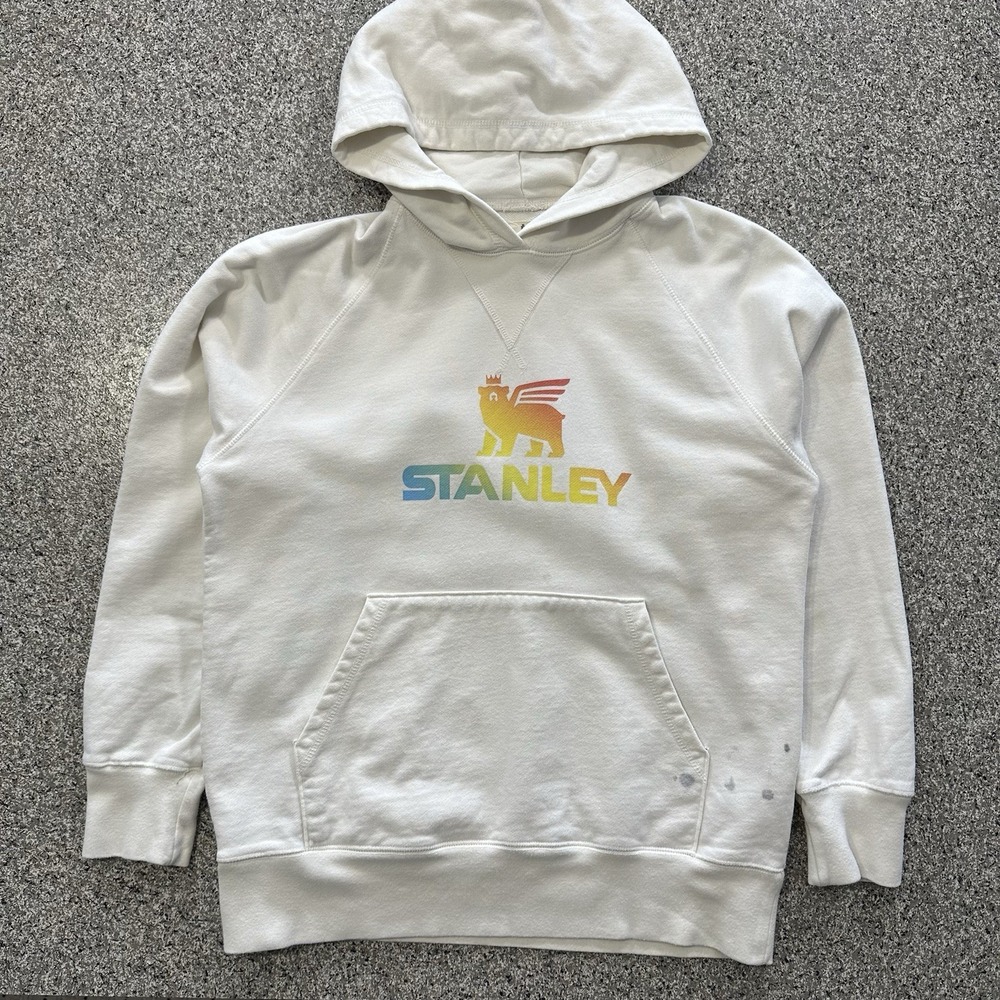 Stanley Gradient Hoodie Womens M Cream Pullover Organic Cotton